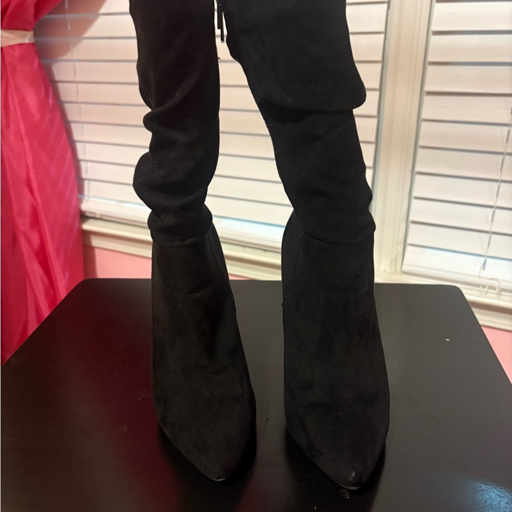 BAMBOO Black Over the Knee Boots